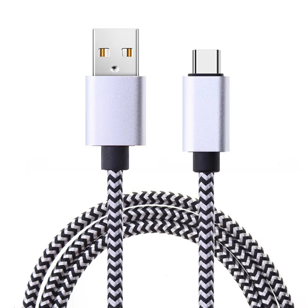 USB Type C Cable Date Sync 2.4A Fast 1M 2M 3M Charging Nylon Braided Wire Charger Cable for Samsung Huawei Android Mobile Phone