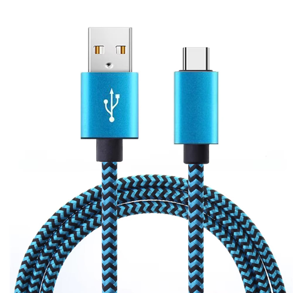 USB Type C Cable Date Sync 2.4A Fast 1M 2M 3M Charging Nylon Braided Wire Charger Cable for Samsung Huawei Android Mobile Phone