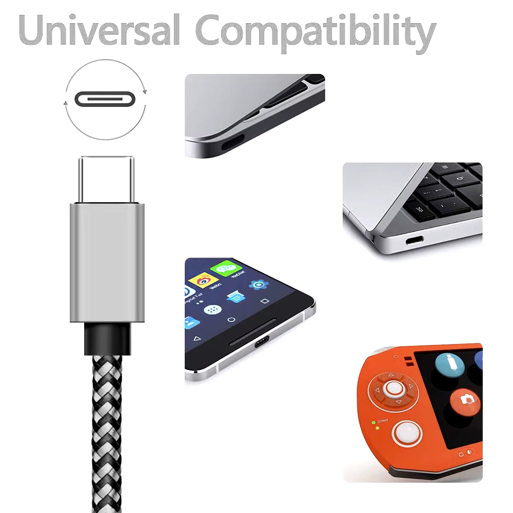 USB Type C Cable Date Sync 2.4A Fast 1M 2M 3M Charging Nylon Braided Wire Charger Cable for Samsung Huawei Android Mobile Phone